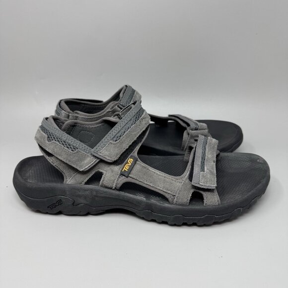 TEVA Mens Gray Mixed Media Hiking Hudson Round Toe Wedge...